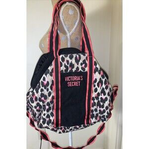 Victorias Secret Y2k Mcbling Duffle Bag Travel Bag Logo Cheetah Print Weekend